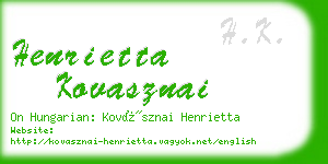 henrietta kovasznai business card